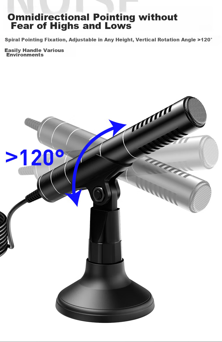 SAST OK-57B Computer Microphone for Desktop, Laptop, Conference, Online Classes, Video Games, Remote Voice Broadcasting, PUBG, USB Sound Card Wired Mic Condenser 12