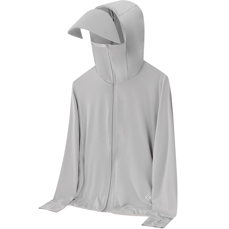 TUCANO Men's Summer Thin Breathable Ice Silk Sun Protection Jacket with Detachable Hood Brim Casual Outerwear Dark Gray 4XL