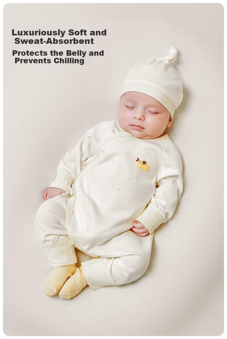 Weishi Muni Newborn Baby Romper Spring Autumn Full Moon Infant Monk Suit Jumpsuit 2