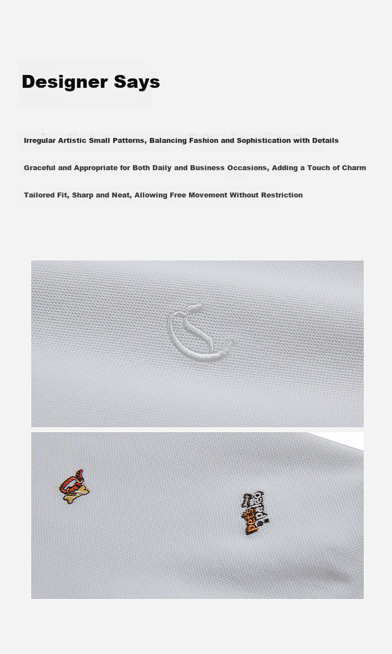 CABBEEN 200G Sorona Cooling Pique Polo Shirt Men Cartoon Pattern Full Embroidery Spring 2026 Breathable Short Sleeve Tee 2