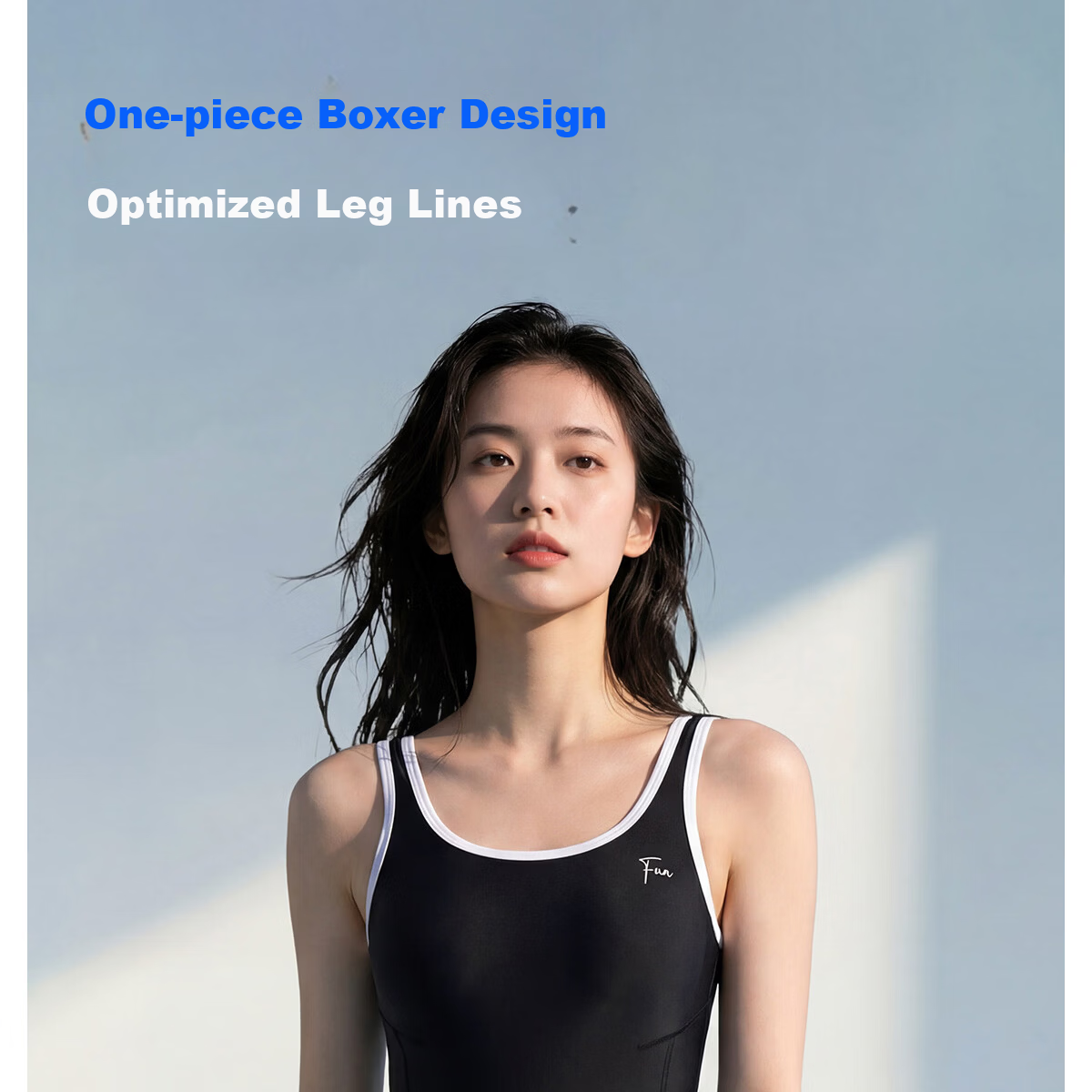 361° Women's One-Piece Sleeveless Square-Leg High-End Racing Training Swimsuit Spa Swimwear 3