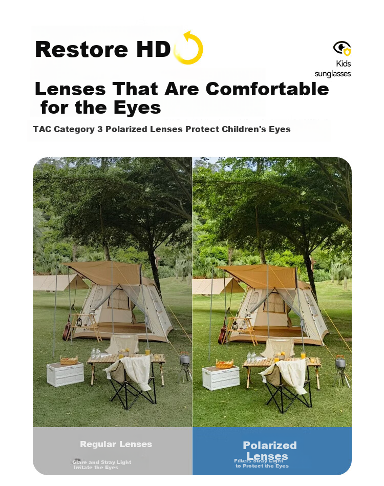 YEEHOO Children's [Myopia Protective Glasses] Lightweight High-Definition Versatile Card Slot Anti-UV Sunglasses for Ages 6-14 7