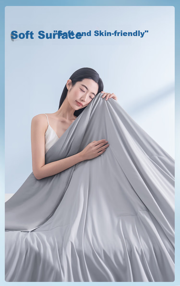 JD Jingzao Jiujiu Double-Sided Summer Quilt 7A Antibacterial Washable Moisture-Absorbing Quick-Dry Cooling Quilt Air-Conditioning Blanket Gray 1.5x2m 9