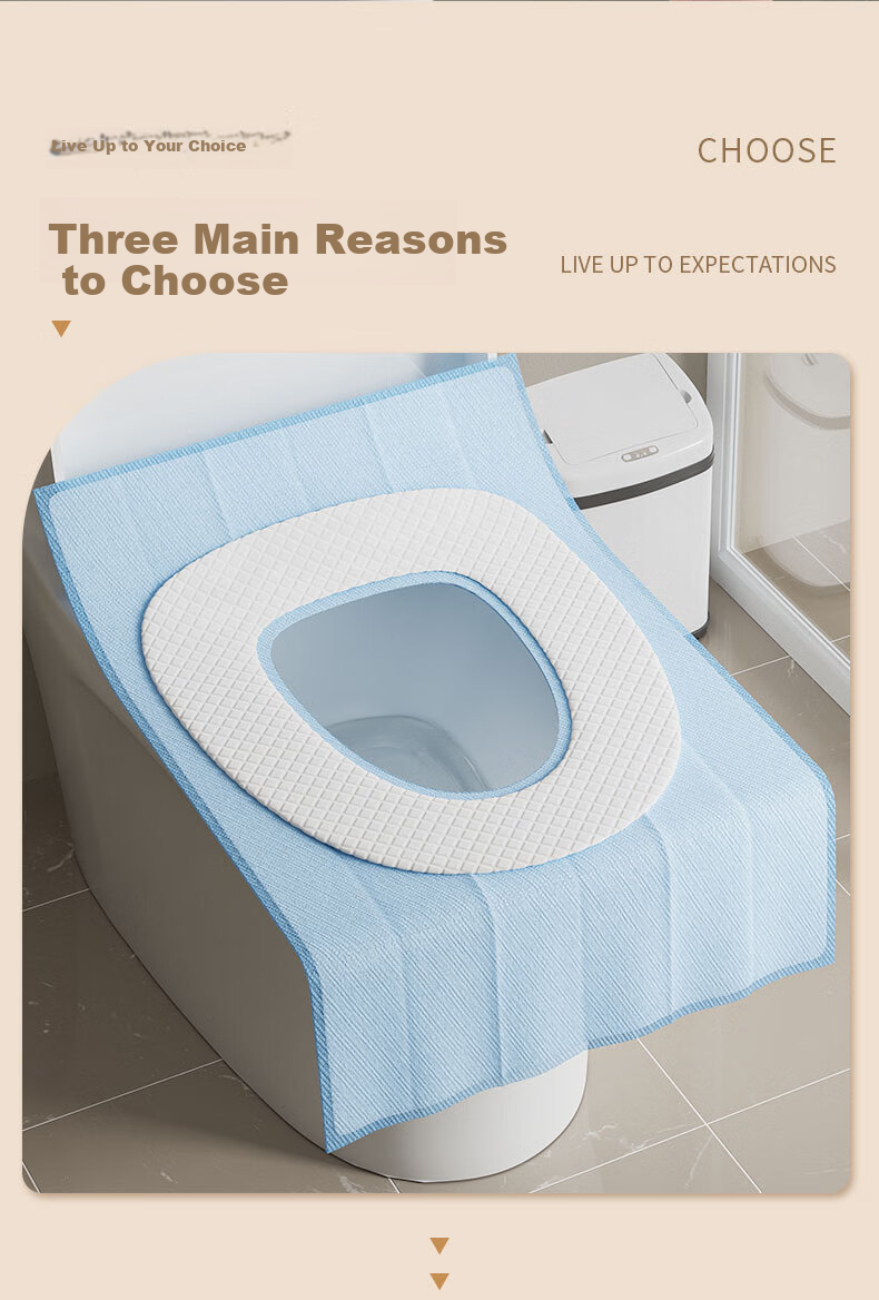 Baicaoyuan Disposable Toilet Seat Covers 7A Antibacterial Full Coverage Waterproof Travel Toilet Seat Covers Thickened Individually Packaged 30 Pieces 3