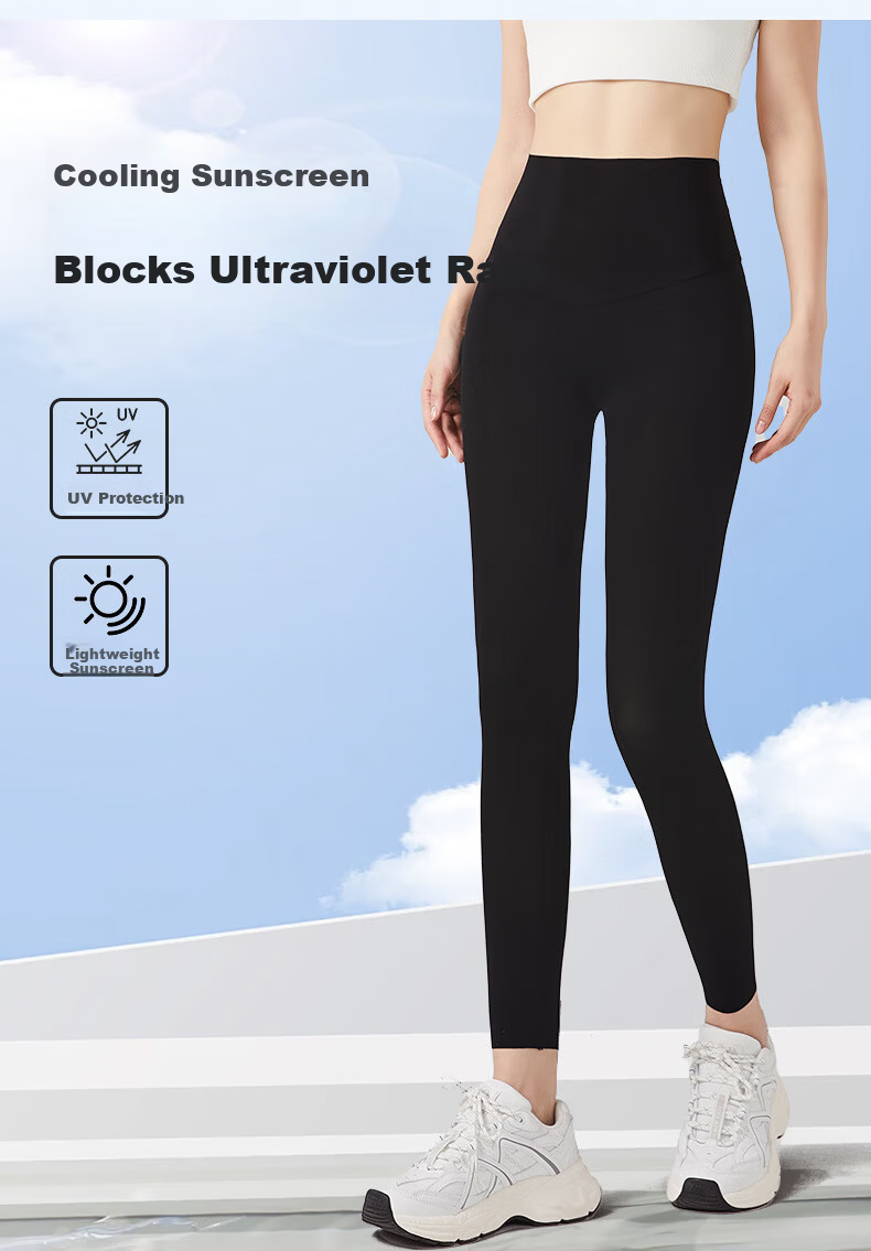 LangSha Sunscreen Sharkskin Pants Ultra-thin Summer Nine-point Cool Breathable Sports Yoga Running 2025 New Wearable Leggings 8