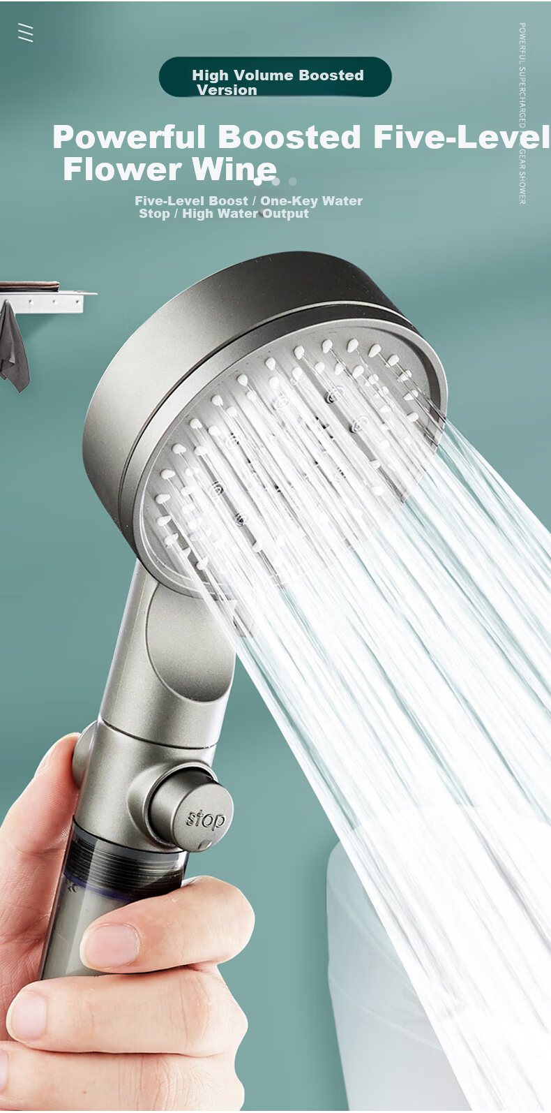 Bonke Filtered Shower Head Handheld Showerhead with Pressure Boost Home Travel Skin Care B-SC010 4