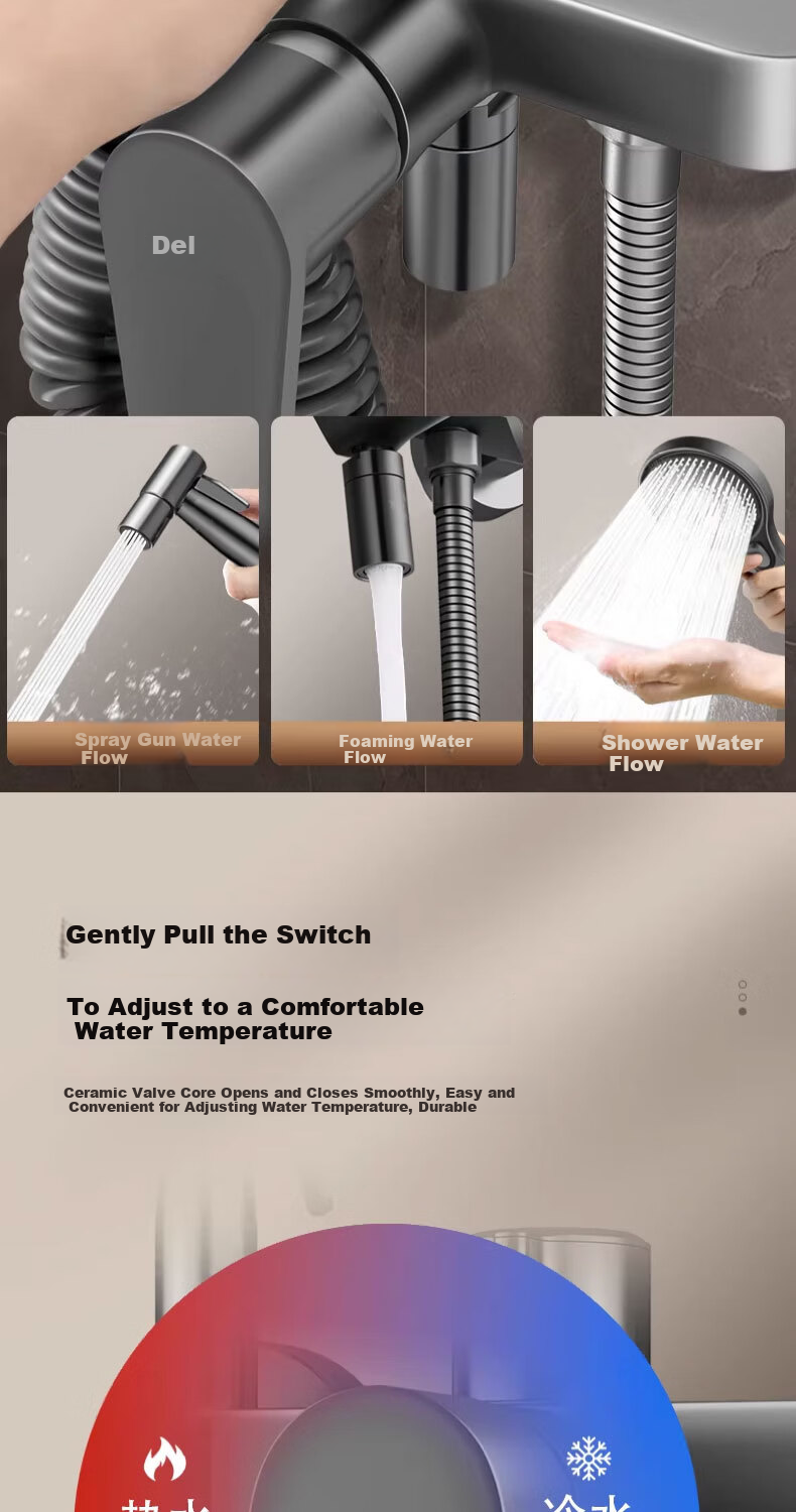 Del 28-Year Brand All-Copper Body Shower Set Bathroom Pressurized Multifunctional Adjustable Shower 509 5