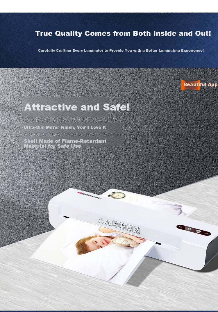 COMIX Photo Laminating Film, A4 Laminating Pouches, Photo Lamination Film, A4 Laminating Paper, Protective Film for Cards, A4 Laminating Paper, 100 Sheets/pack, QXA480 4