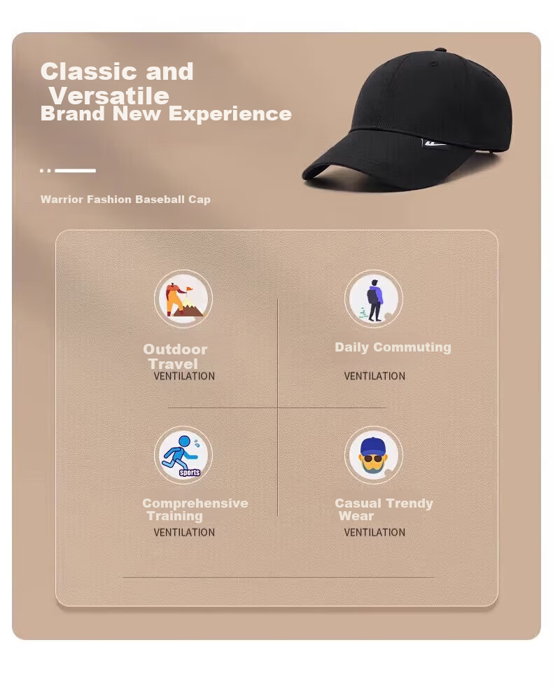 Warrior Men's Baseball Cap Large Size Four-Season Pure Cotton Sun Protection Duckbill Hat Unisex Face Slimming Casual Outdoor Sunshade Cap 8