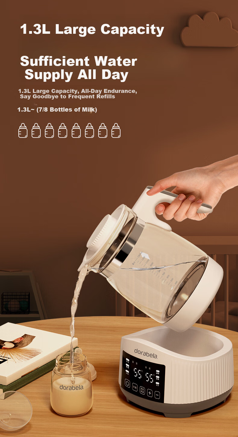 Dora Bela Baby Thermostatic Milk Warmer Electric Kettle for Formula Heating and Warming Upgraded Version 1.3L-8017B 9