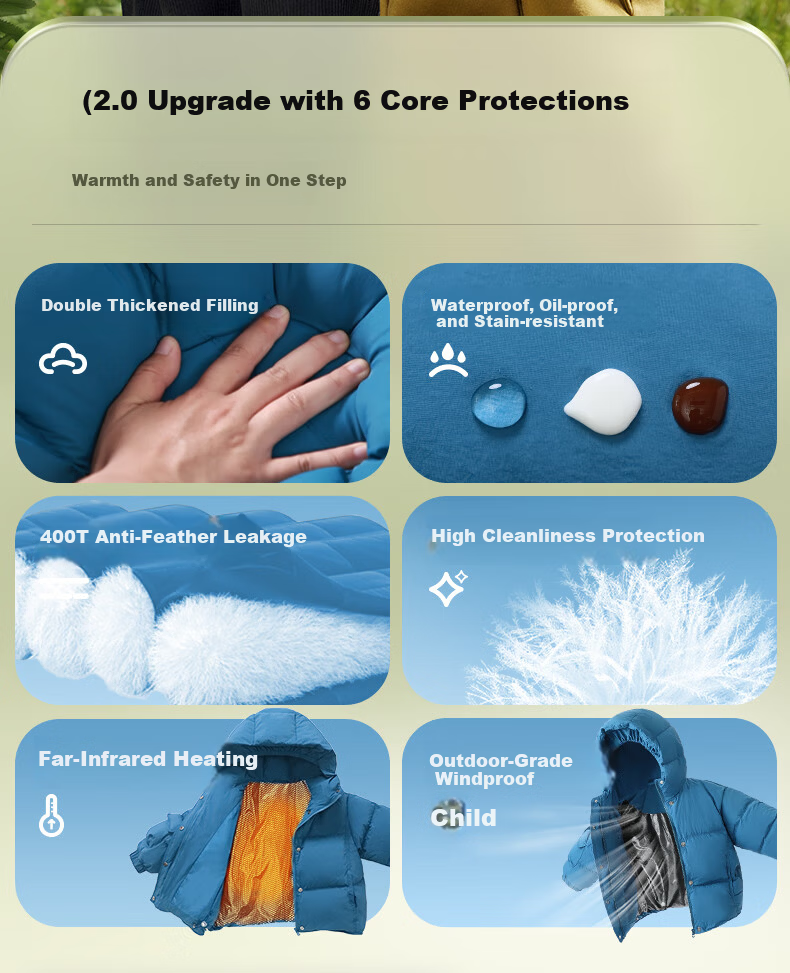 Ciciibear Boys' down Jacket, Puffer Coat, Children's Warm Winter Outerwear, Baby White Duck Dow 7