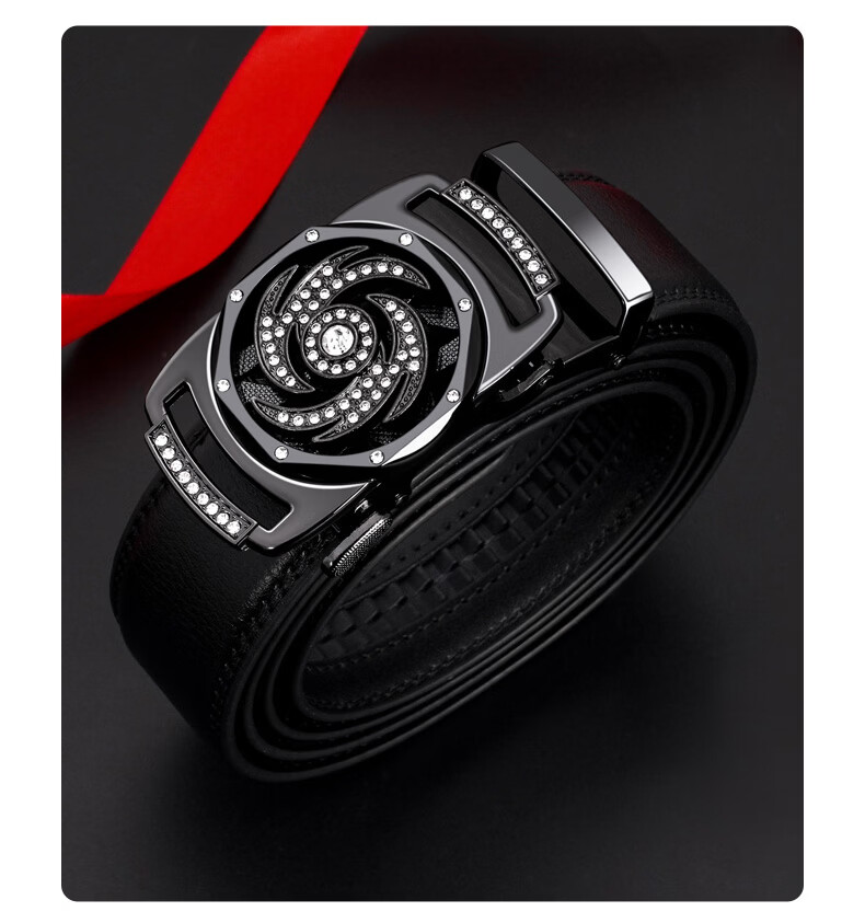 CARTELO "Fortune Turn" Men's Business Casual Genuine Leather Automatic Buckle Belt Gift for Boyfriend Husband Father 18