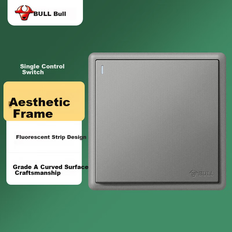 BULL G36 Series Four-Gang Two-Way Switch G36K412 Starry Gray Flush Mount