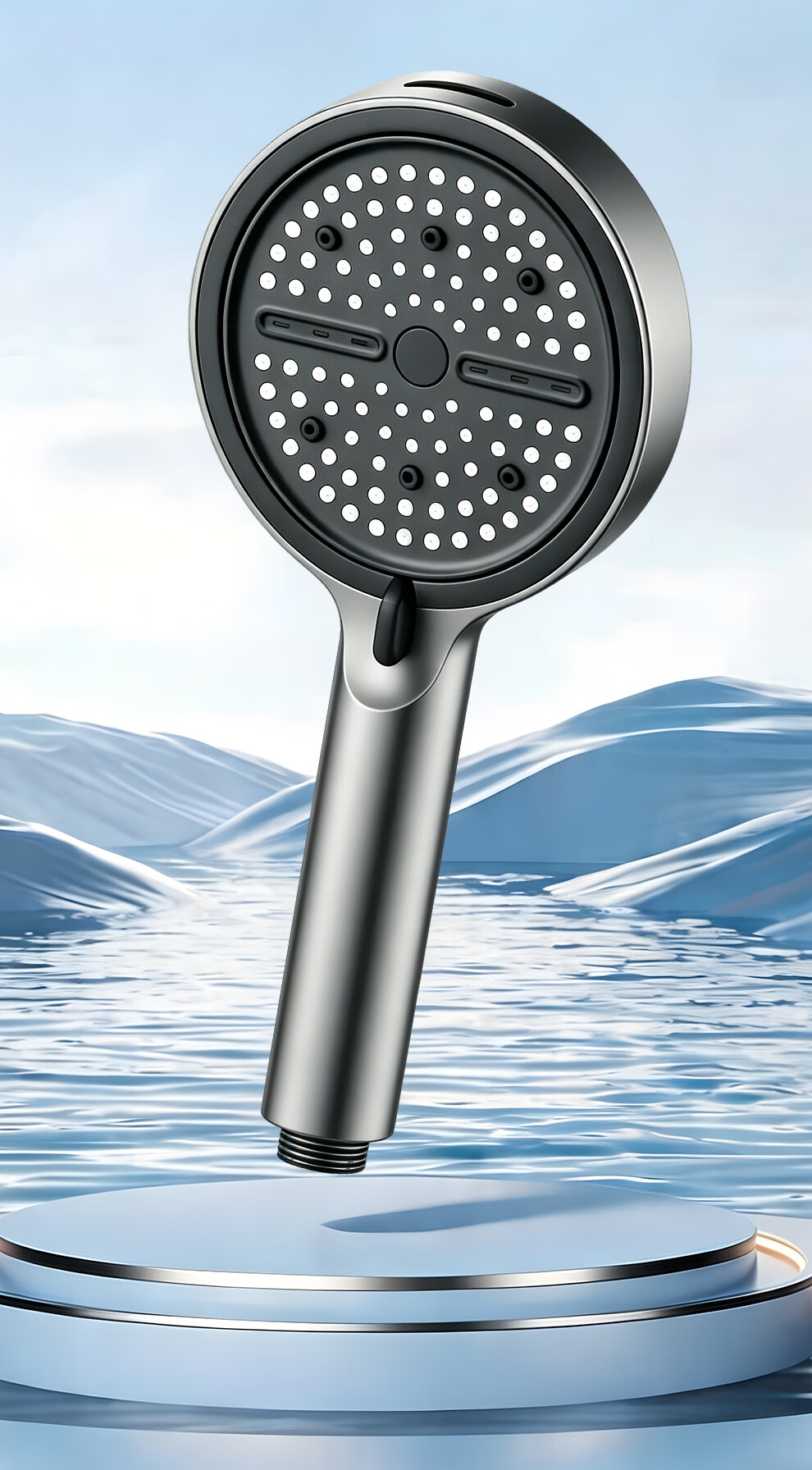 Songjing Pressurized Shower Head 13CM Large Panel Bathroom Home Six-Mode Massage Handheld Showerhead with Filter 5