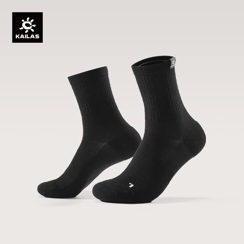 KAILAS Kailas Unisex Mid-Cut Sports Socks (2 Pairs) KH2602005 Black/White S
