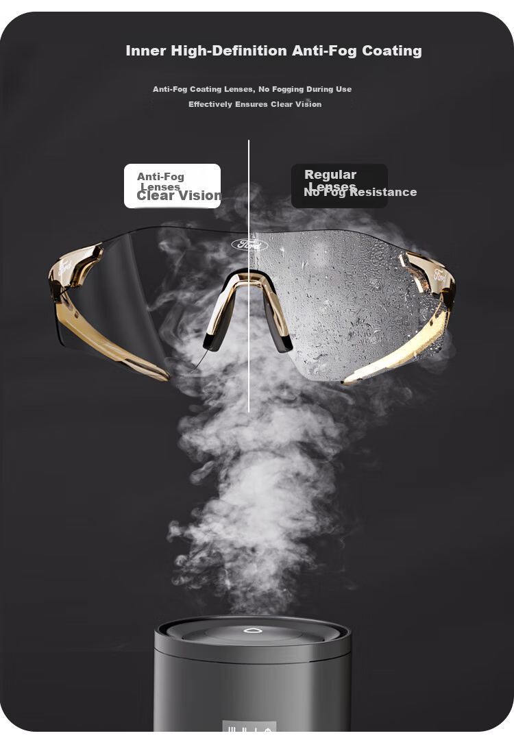 Fute Outdoor Cycling Sunglasses, Running Fitness Myopia Glasses for Men And Women, Photochromic Protective Eyewear F133-01 Transparent Champagne 4