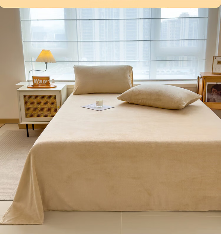 MINISO Milk Velvet Fleece Single Bed Sheet Winter Plush Blanket 160x230cm Dorm Single 1.2x2m Bed 6