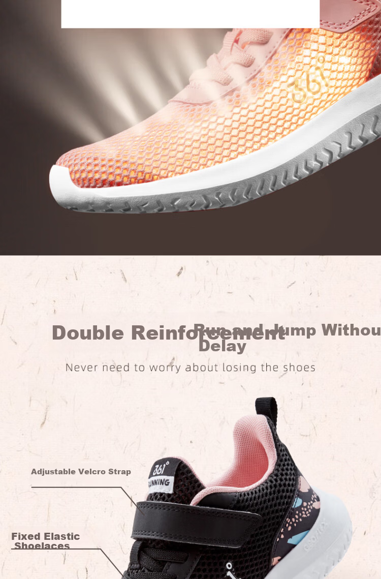 361° Children's Running Shoes, Summer Sports Sneakers for Boys And Girls, Lightweight Comfortable School Running Shoes, Orange Size 40 20