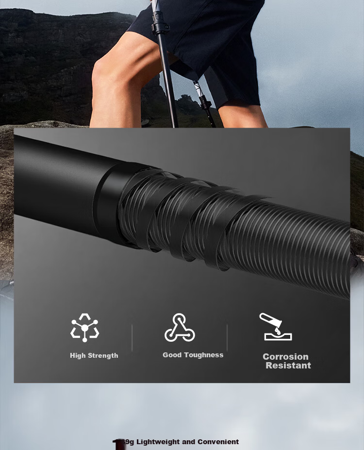 Pelliot Zhao Lusi Edition Lightweight Outdoor Hiking Pole Ultra-Light Carbon Fiber Telescopic Women's Trekking Stick 165036011 6