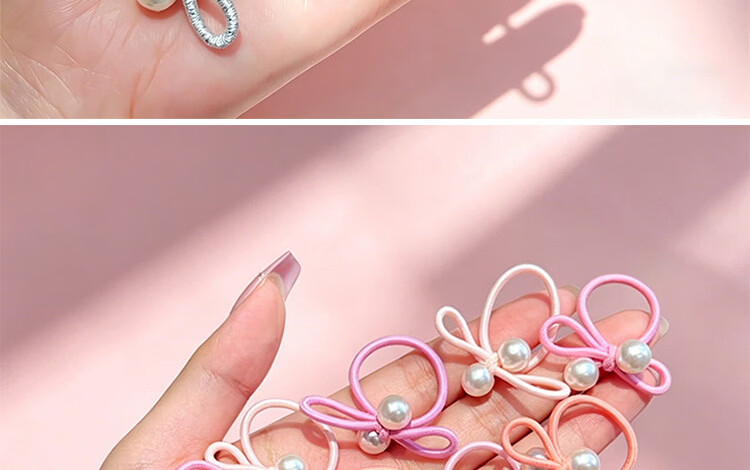 Princess Code Kids Hair Tie Girls High Elasticity Hair Band Baby Rubber Band Hair Rope for High Ponytail and Bun 7