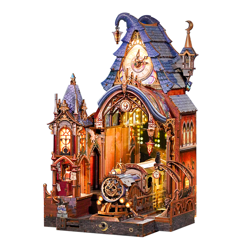 Tongqu Magic Station Assembled Building Blocks DIY 3D Book Miniature Model Ornament Children's Birthday Gift