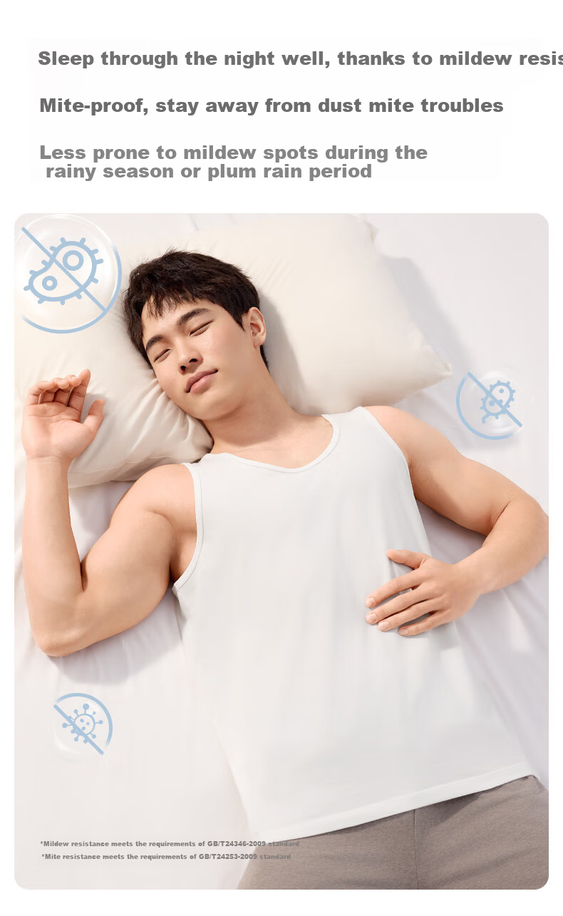 PurCotton Men's Antibacterial Wide-Shoulder Tank Top T-Shirt Base Layer 2-Pack 8