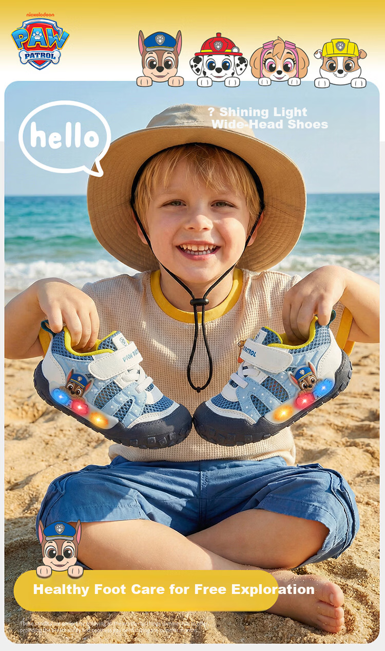 PAW PATROL 2026 Summer New Breathable Mesh Sports Casual Sandals Unisex Kids Light-Up Shoes 1