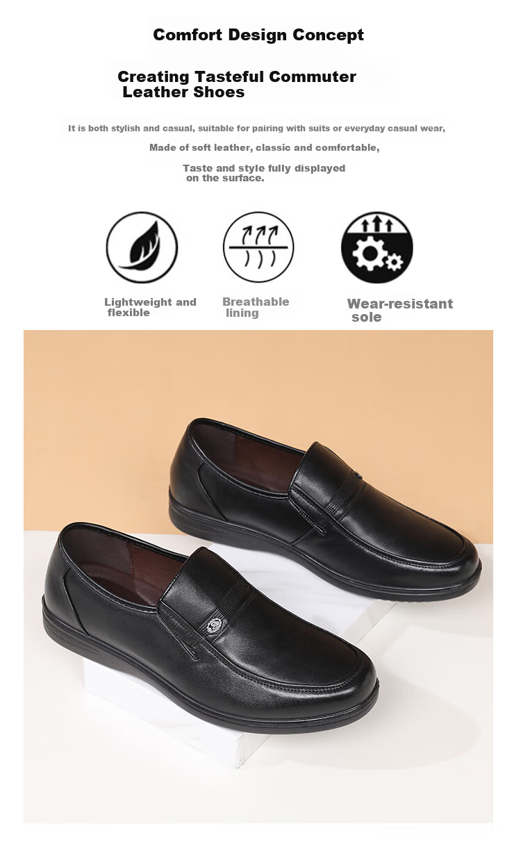 Hengyuanxiang Men's Slip-On Business Casual Breathable Driving Loafers XB406035 Black 40 3