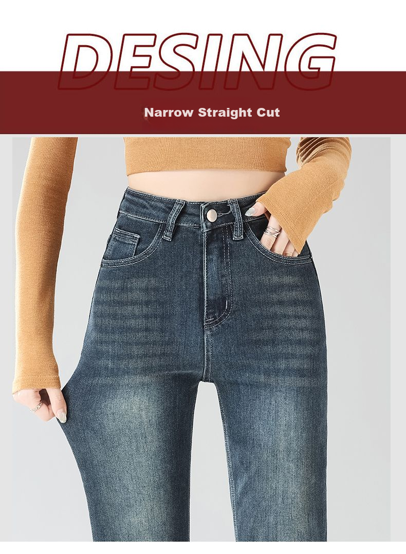 Jeanswest Women's Summer Trendy Straight-Leg Stretch Slim Fit Blue-Grey Cigarette Pants 2XL 3