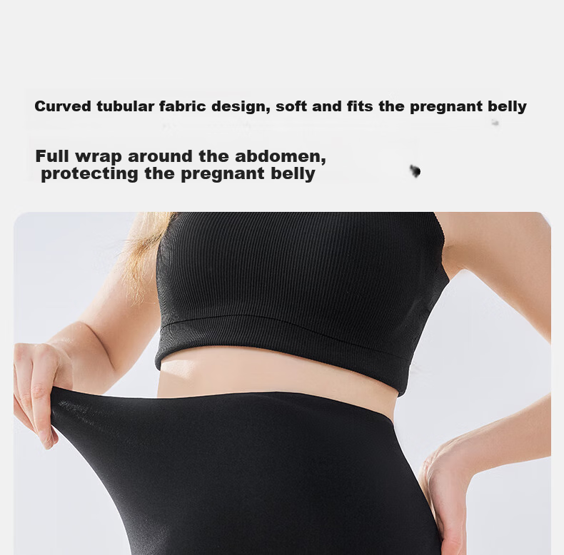 EMXEE New Camellia Oil Maternity Sharkskin Leggings Maternity Wear Four Seasons New Maternity Yoga Pants Slim Fit Black M 15
