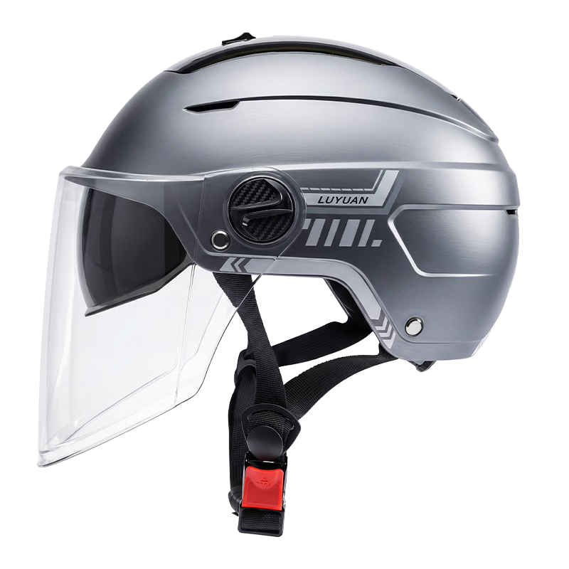Luyuan Electric Bike Helmet Summer Zero-Pressure Sunroof Breathable New National Standard Class A 3C Certified Electric Motorcycle Safety Helmet Four Seasons Unisex Titanium Gray - 3C Long Visor