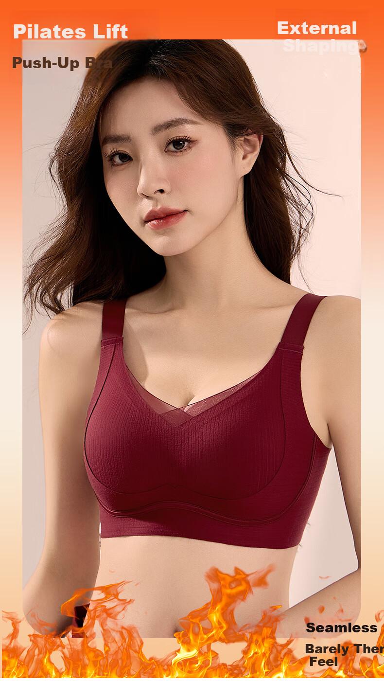 GRACEWELL Women's Small Bust Push-Up Anti-Sagging Bra with Side Support 2025 New Wide Strap Bra 1