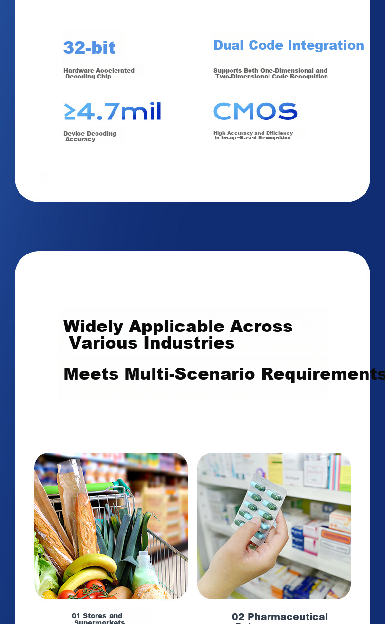 Deli Barcode Scanner, Wireless QR Code Scanning Gun, Pharmaceutical Traceability Barcode Scanner, QR Code Scanner for Supermarket Checkout, Medical Insurance Payment, Express Delivery And Logistics Inquiry, Spare Parts Warehouse, 14952W Gray 4