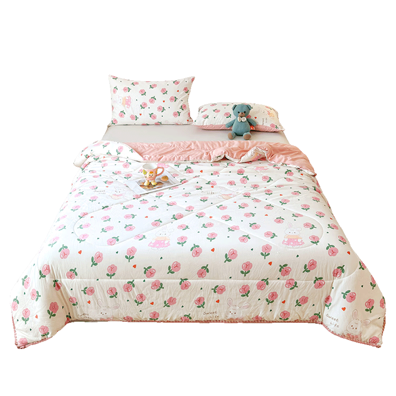 Hodo Class A Double-Layer Gauze 100% Xinjiang Cotton Quilt Air Conditioning Quilt Summer Cooling Quilt Core 150x200cm Little Rabbit Garden