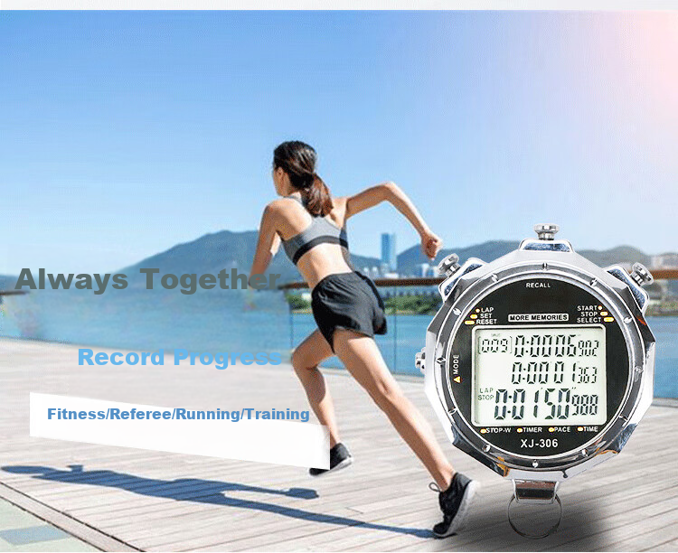 GEDUN Stopwatch, 3 Rows 100 Laps Dedicated Timer for Running, Sports, Fitness, Track And Field, Swimming, Multifunctional 1