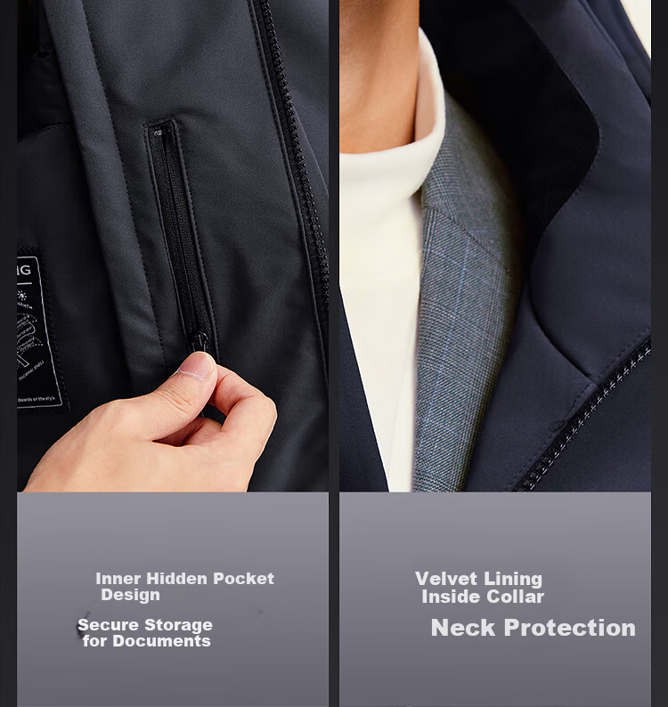 BOSIDENG Off-Season Men's Thickened Hooded Loose Mid-Length Business Versatile Mall-Style Down Jacket 9