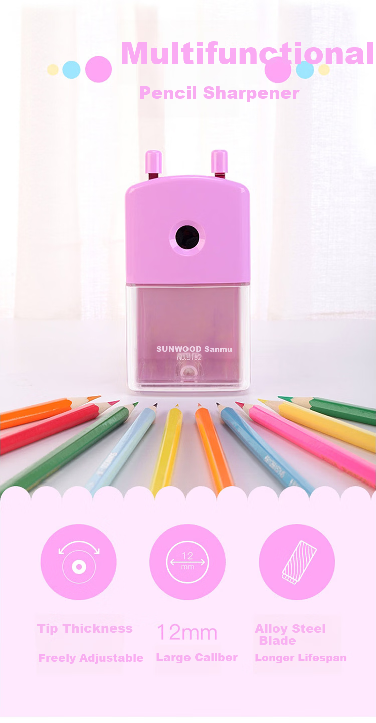 SUNWOOD Cartoon Pencil Sharpener / Student Pencil Sharpener / Rotary Pencil Sharpener, Green, 5180 3