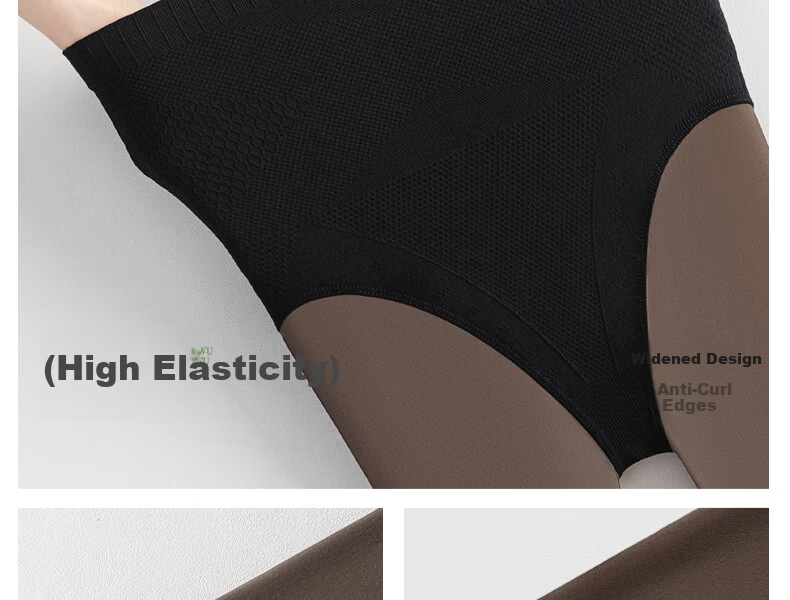 Shiwa Ji Black Fleece-Lined Sheer Leggings for Women Autumn Winter Slimming Anti-Snag Thickened Single-Layer Tights 35