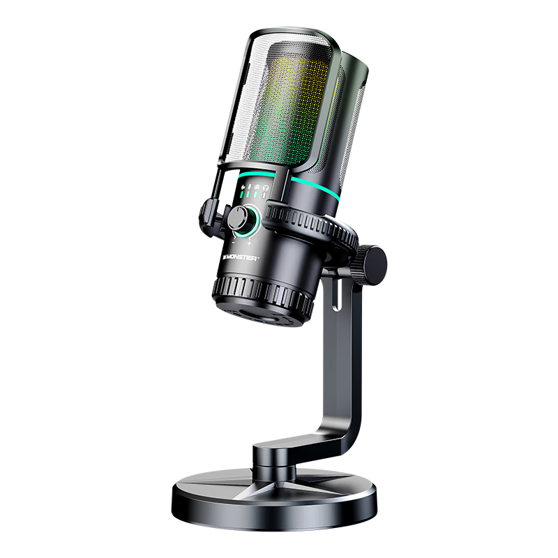 Monster [Subsidy 15%] Mobile Live Streaming Karaoke Microphone with Built-In Sound Card, Integrated Reverb, for Streamers, Esports Gaming, AI Noise Reduction, USB Desktop Computer Microphone N31