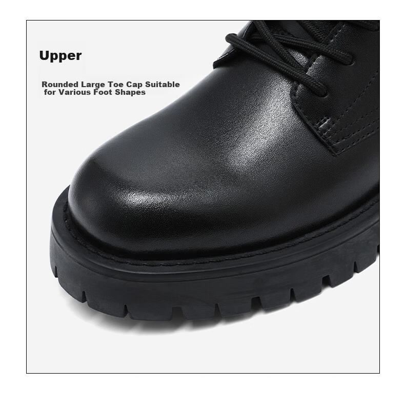 Mark Fairwhale Men's Martin Boots Winter New Leather Snow Boots Black Cotton Shoes 43 14
