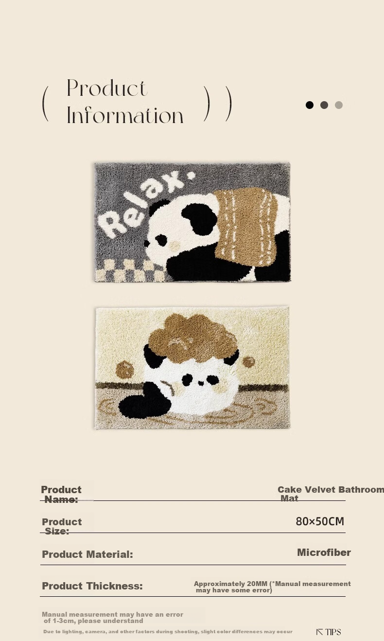 Cute Panda Plush Non-Slip Absorbent Bathroom Floor Mat for Home Toilet Entrance 4