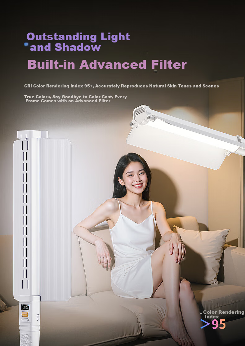Kerunle RGB Handheld LED Full-Color Fill Light Stick Portable Adjustable Color Temperature Professional Video Photography Soft Light Outdoor Night Scene Light Stick 14