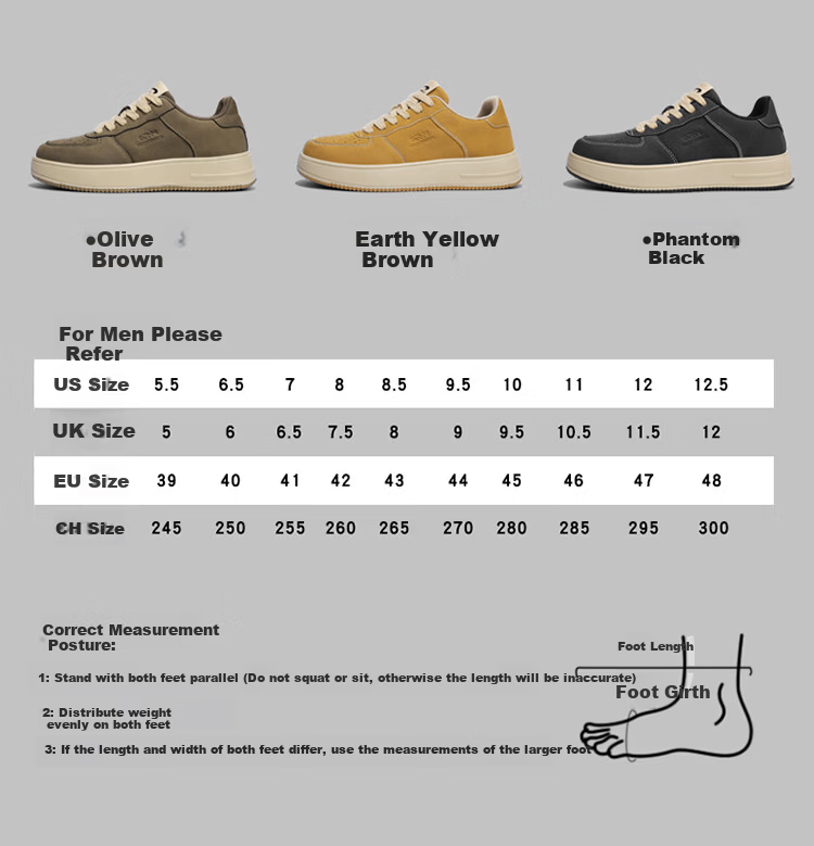 Guirenniao Men's Sneakers, Low-Top Soft-Soled Versatile Casual Shoes, Classic White Sneakers, Khaki Brown, Size 41 9