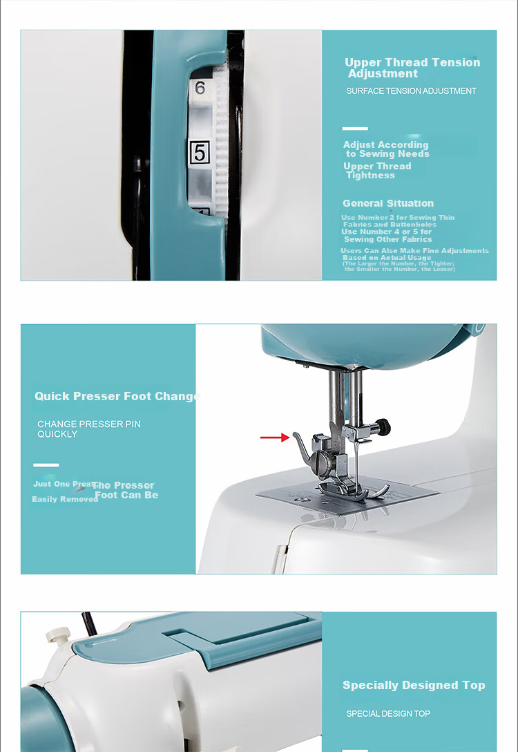 BUTTERFLY JHQ3010 Entry-Level Home Electric Sewing Machine Desktop Multifunction Mini Overlock Thick Fabric Capable 14