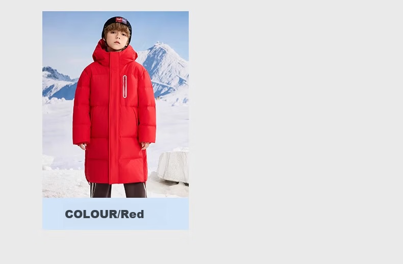 YAYA Kids Down Jacket Boys and Girls Winter New Long Over-the-Knee Extreme Cold Parent-Child Coat HR 9