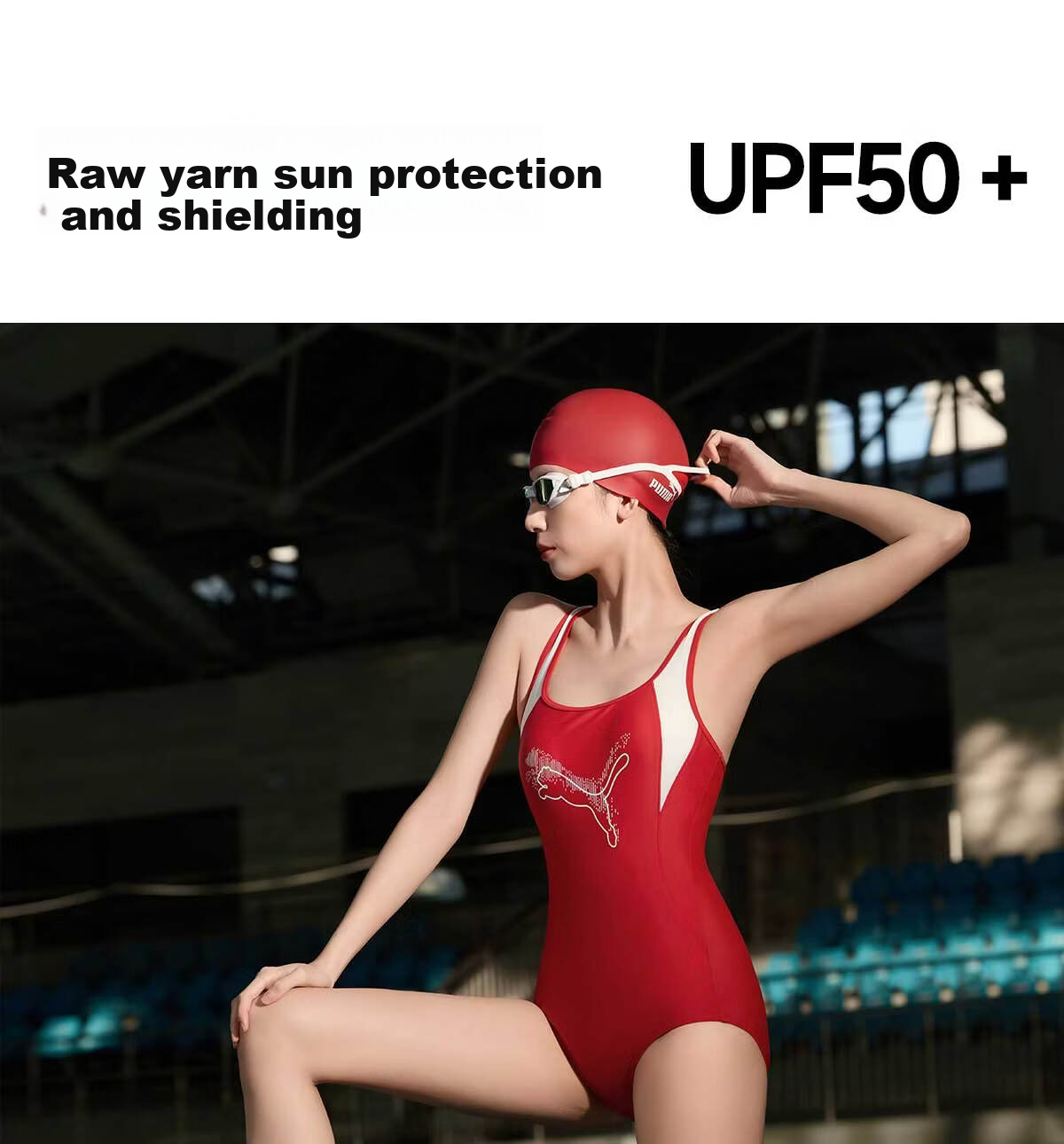 PUMA Women's One-Piece Professional Racing Chlorine-Resistant UV Protection Swimsuit High-End Swimwear for Pools and Hot Springs 23