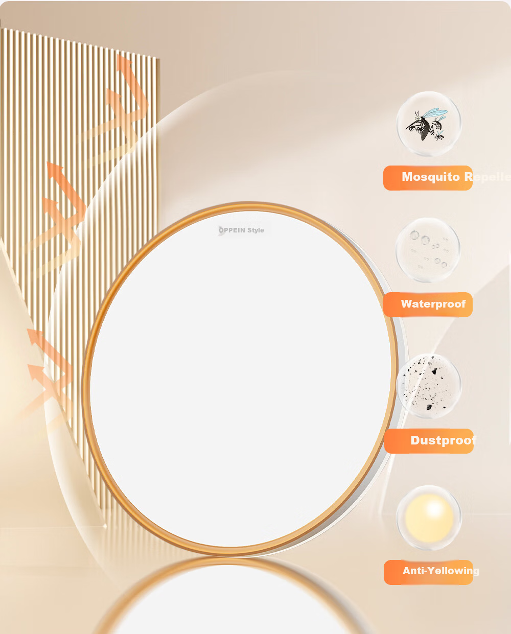 Oppein Full Spectrum Eye Protection LED Ceiling Light for Bedroom Study Children's Room Modern Minimalist Lighting with Installation Included 11
