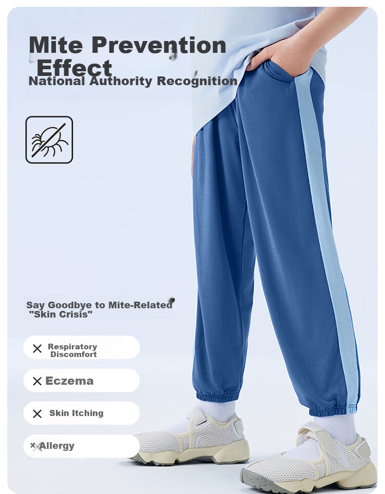 THREEGUN Children's Cooling Modal Antibacterial Long Pants T60035B01 Dark Blue 165 6