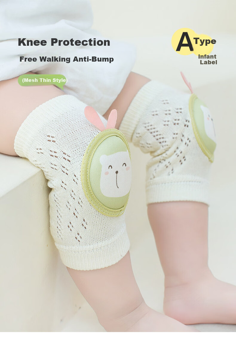 Baby Crawling Knee Pads Summer Thin Toddler Walking Knee Elbow Protectors Anti-Fall Safety Gear 1