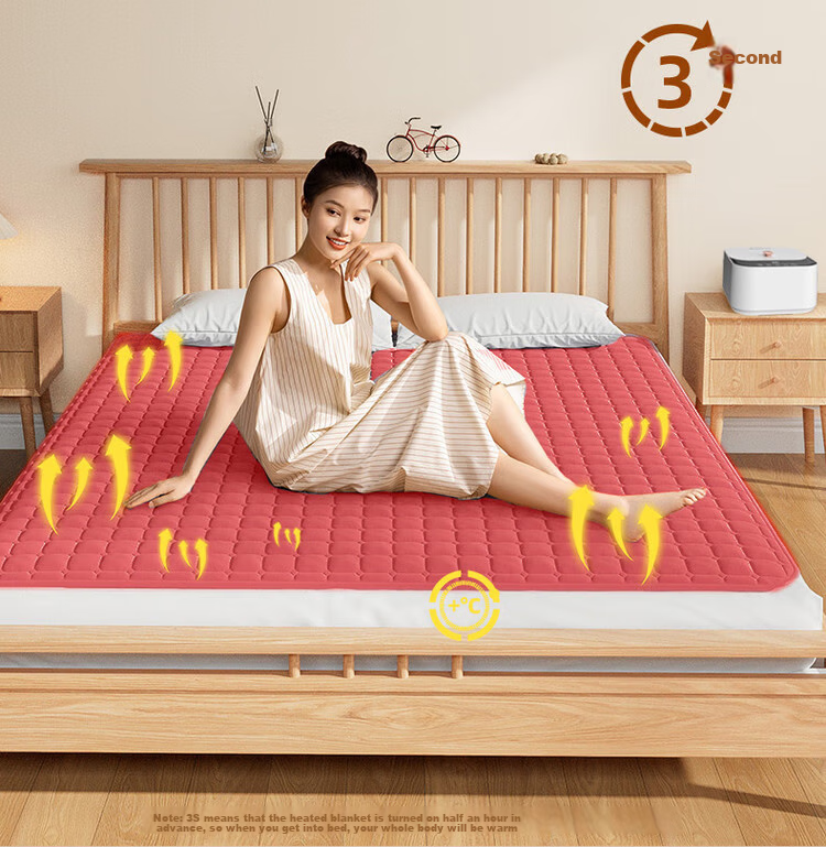 CHIGO [Water and Electricity Separation] Double Graphene Milk Velvet Water Circulation Electric Heated Mattress 1.8x2m 7